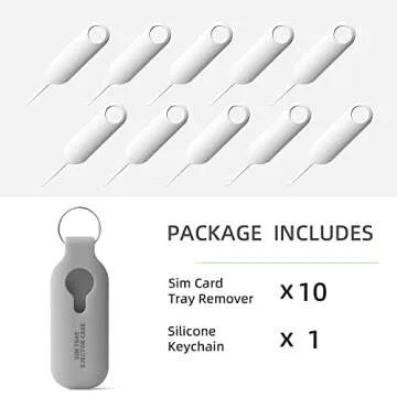 10 Pack SIM Card Tray Eject Pin Removal Tools Needles Opener-SIM Tray Ejector Case Protector with De...