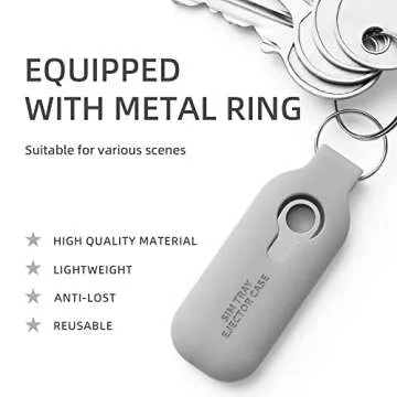 10 Pack SIM Card Eject Pins with Keychain Charm