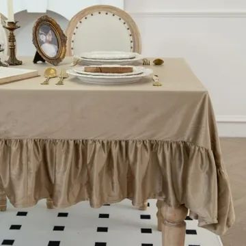 LOSIVISHE Premium Velvet Tablecloth with Pleated Skirt - Luxurious Soft Touch for Dining and Special...