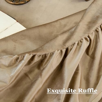 LOSIVISHE Velvet Tablecloth with Elegant Pleated Skirt