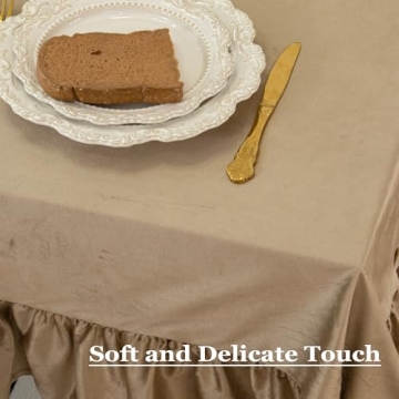 LOSIVISHE Velvet Tablecloth with Elegant Pleated Skirt