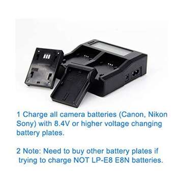 TOP-MAX Dual Battery Charger for Canon EOS Cameras