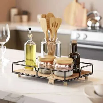 Qcold Decorative Coffee Table Tray for Stylish Organization