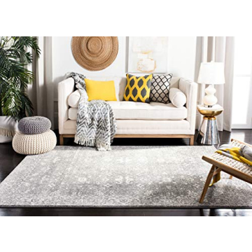 SAFAVIEH Evoke Collection Area Rug 8x10 Grey Ivory Elegant