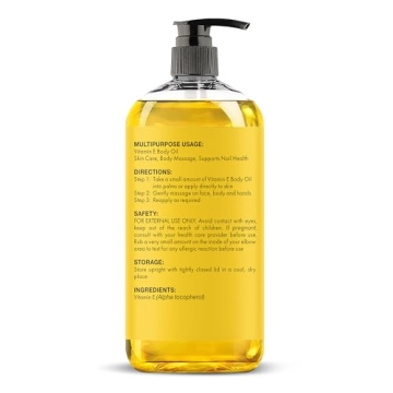 MAJESTIC PURE Vitamin E Oil - 100% Pure & Natural, 20,000 IU | Premium Grade, Cold-Pressed and Tocopherol to Repair Dry, Damaged Skin| Moisturizing Skin, Hair and Scalp 8 Fl Oz