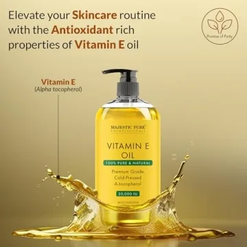 MAJESTIC PURE Vitamin E Oil - 100% Pure & Natural, 20,000 IU | Premium Grade, Cold-Pressed and Tocopherol to Repair Dry, Damaged Skin| Moisturizing Skin, Hair and Scalp 8 Fl Oz
