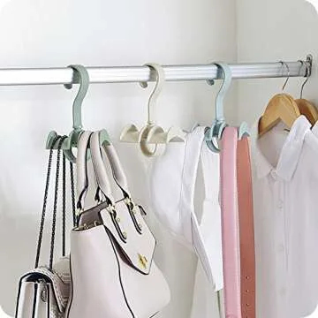LIONWEI LIONWELI Rotating Handbag Hanger Rack Closet Storage Organizer Hooks for Bag Belt Tie Scarf 4 Color