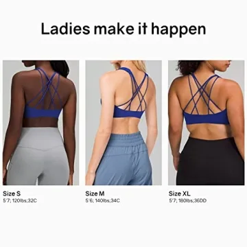 MOVINOW Sports Bra for Women - Removable Cups Comfort