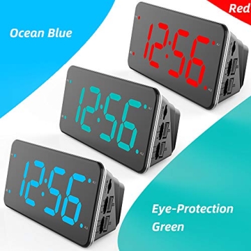 Easy Setting Dual Alarm Clock with Bed Shaker & USB Charger