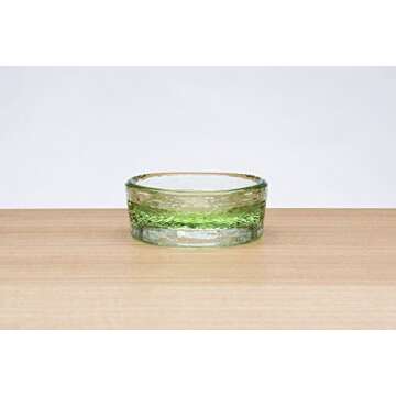 PawNosh Cubby Mini (Smaller) Bowl in Celery - 100% Recycled Glass Pet Food and Water Bowl