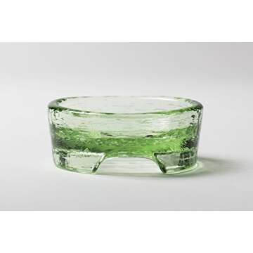 PawNosh Cubby Mini (Smaller) Bowl in Celery - 100% Recycled Glass Pet Food and Water Bowl