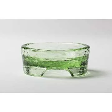 PawNosh Cubby Mini (Smaller) Bowl in Celery - 100% Recycled Glass Pet Food and Water Bowl