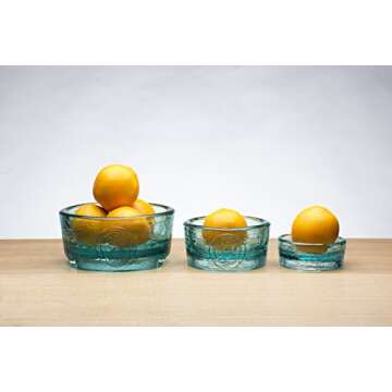 PawNosh Cubby Mini (Smaller) Bowl in Celery - 100% Recycled Glass Pet Food and Water Bowl