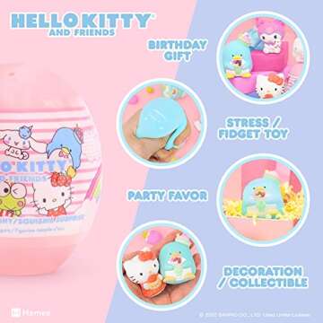 Hamee Sanrio Hello Kitty and Friends Cute Water Filled Surprise Capsule Squishy Toy [Series 2] [Birthday Gift Bag, Party Favor, Gift Basket Filler, Stress Relief Toy] – 2 Pc. (Mystery – Blind Capsule)