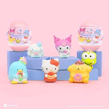 Hamee Sanrio Hello Kitty and Friends Cute Water Filled Surprise Capsule Squishy Toy [Series 2] [Birthday Gift Bag, Party Favor, Gift Basket Filler, Stress Relief Toy] – 2 Pc. (Mystery – Blind Capsule)