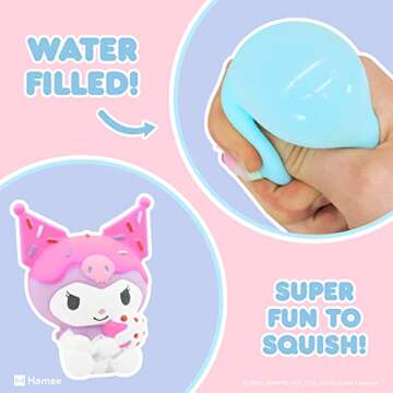 Hamee Sanrio Hello Kitty and Friends Cute Water Filled Surprise Capsule Squishy Toy [Series 2] [Birthday Gift Bag, Party Favor, Gift Basket Filler, Stress Relief Toy] – 2 Pc. (Mystery – Blind Capsule)