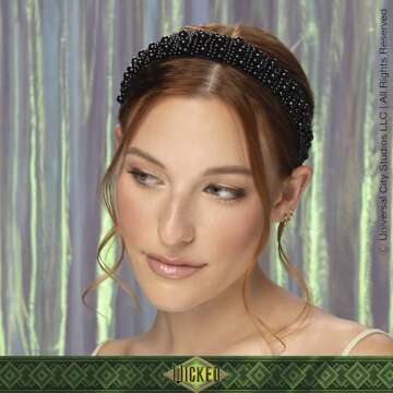 Chic Scünci Wicked Black Pearl Headband for All Ages