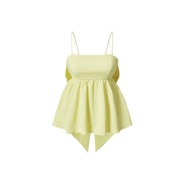 BEAUDRM Women's Ruffle Hem Cami Top with Bow Back