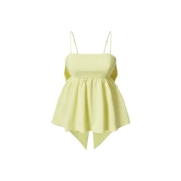 BEAUDRM Women's Ruffle Hem Cami Top with Bow Back