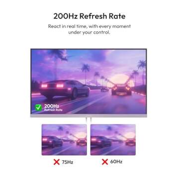 Pixio PX248 Wave Purple 24 inch 200Hz Refresh Rate FHD 1080p Resolution Fast IPS Panel 1ms GTG Response Time Purple Gaming Monitor with Adaptive Sync