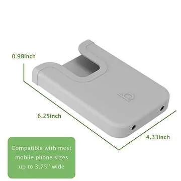 EASYDOG Silicone Phone Holder Compatible with Bogg Bag, Soft Silicone Charm Insert Accessories and Attachment for Bogg Beach Bags, Generic Portable Size Fits for iPhone and Android Phones Grey