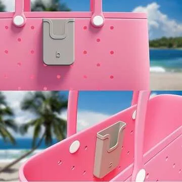 EASYDOG Silicone Phone Holder Compatible with Bogg Bag, Soft Silicone Charm Insert Accessories and Attachment for Bogg Beach Bags, Generic Portable Size Fits for iPhone and Android Phones Grey