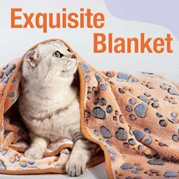 Pet Soft Blankets for Dogs - Fluffy Cats Dogs Blankets for Medium to Large Dogs, Cute Paw Print Pet ...