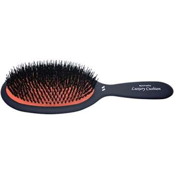 Spornette Boar Bristle Hair Brush for Women & Men - Large Luxury Cushion Oval Vented Hair Brush for ...