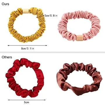 Silk Hair Ties Scrunchies - Small Mini Scrunchy for Women Thick Hair Accessories Cute Soft No Slip H...