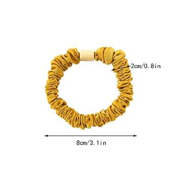 Silk Hair Ties Scrunchies - Small Mini Scrunchy for Women Thick Hair Accessories Cute Soft No Slip Hair Elastics Ponytail Holder for Curly Hair No Damage Hairties Gift for Girls