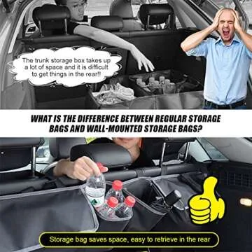 AUKEPO Car Trunk Organizer, Large Capacity Backseat Hanging Storage/Organizer with 6 Enlarged Pockets, Car Space Saving Expert, Trunk Organizer for Truck, SUV, Van, Space Saving Expert (Black)