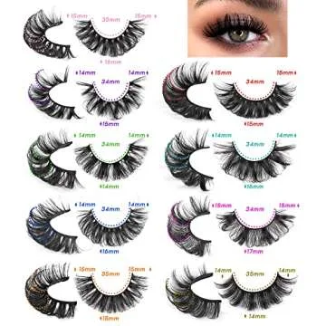 Lashes Natural Look Fluffy Russian Strip Lashes Wispy Eyelashes Natural 9 Styles Mixed False Eyelashes D Curl Multipack