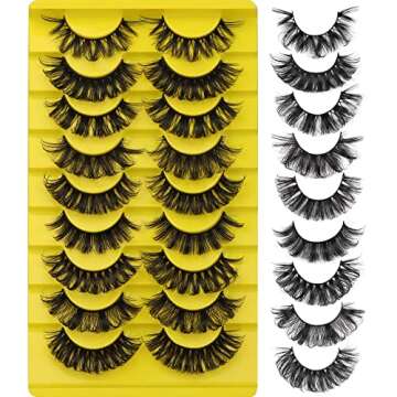 Lashes Natural Look Fluffy Russian Strip Lashes Wispy Eyelashes Natural 9 Styles Mixed False Eyelashes D Curl Multipack
