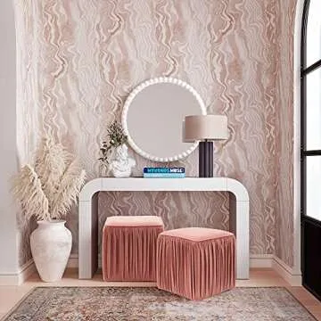 Tov Furniture Baria 30" Round Wooden Wall Mirror