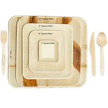 Sustainable Palm Leaf Dinnerware Set 25 Count
