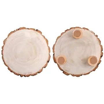Frcctre 11 Inch Rustic Wood Cake Stand for Special Events