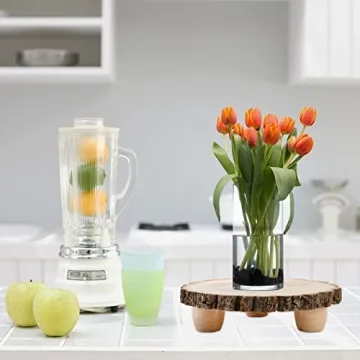 Frcctre 11 Inch Rustic Wood Cake Stand for Special Events