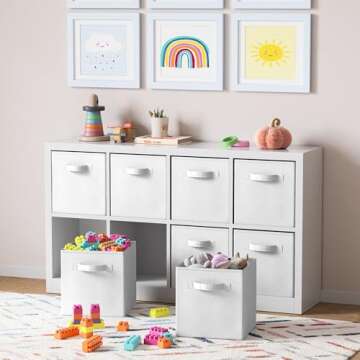 Royexe Fabric Storage Cubes - 8 Pack Heavy Duty Bins