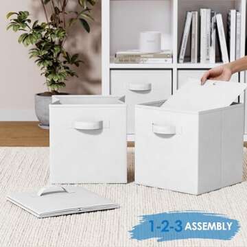 Royexe Fabric Storage Cubes - 8 Pack Heavy Duty Bins