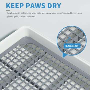 Oncpcare 22x18 Super Large Rabbit Litter Box with Grate, Rabbit Litter Box for Cage, Extra Large Bunny Restroom Litter Tray Pan Rabbit Toilet, Fit 2 Rabbits