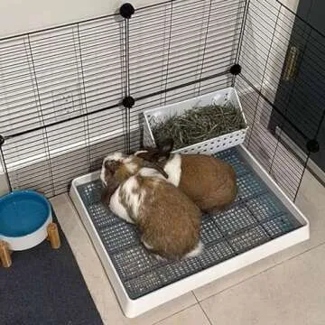 Oncpcare 22x18 Super Large Rabbit Litter Box with Grate, Rabbit Litter Box for Cage, Extra Large Bunny Restroom Litter Tray Pan Rabbit Toilet, Fit 2 Rabbits