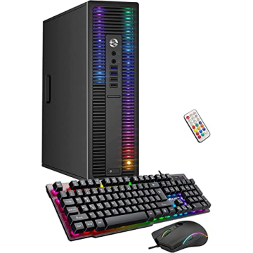 HP EliteDesk Gaming PC with RGB Lights and 16GB RAM