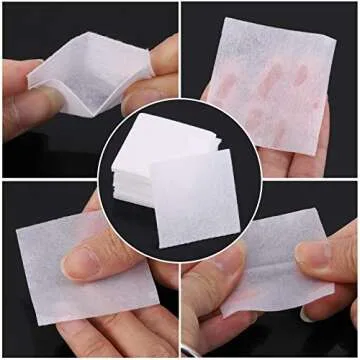 3 Pack Lint Free Nail Wipes Polish Remover Acrylic Gel Nail with 1 Pump Bottle Dispenser and 1 Cotton Pads Holder