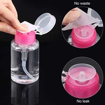 3 Pack Lint Free Nail Wipes Polish Remover Acrylic Gel Nail with 1 Pump Bottle Dispenser and 1 Cotton Pads Holder