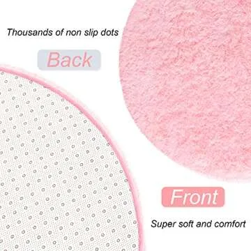 LOCHAS Fluffy Pink Bedroom Rug 2.6' x 5.3', Shaggy Area Rug for Bedroom Bedside, Soft Oval Throw Rugs Carpet for Living Room Kids Girls Home Decor