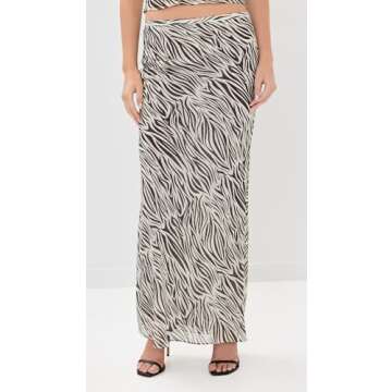 Lioness Women's Endless Maxi Skirt - Stylish Zebra Print for Effortless Elegance
