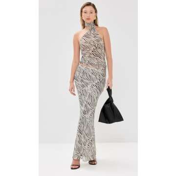 Lioness Endless Zebra Print Maxi Skirt for Women