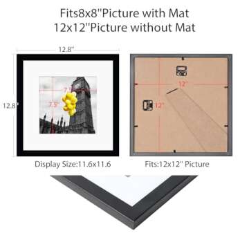 BSRHOME 12x12 Picture Frame Set of 9 – Modern Minimalist Design for Your Home