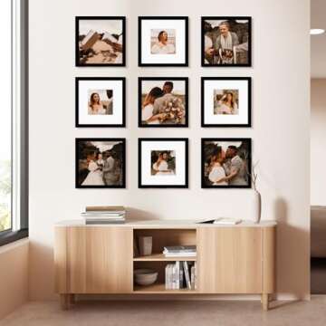 BSRHOME 12x12 Picture Frame Set of 9 for Versatile Display