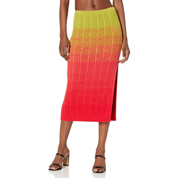 The Drop Women's Lola Ombre Midi Skirt - Red Ombre, Plus Sizes Available